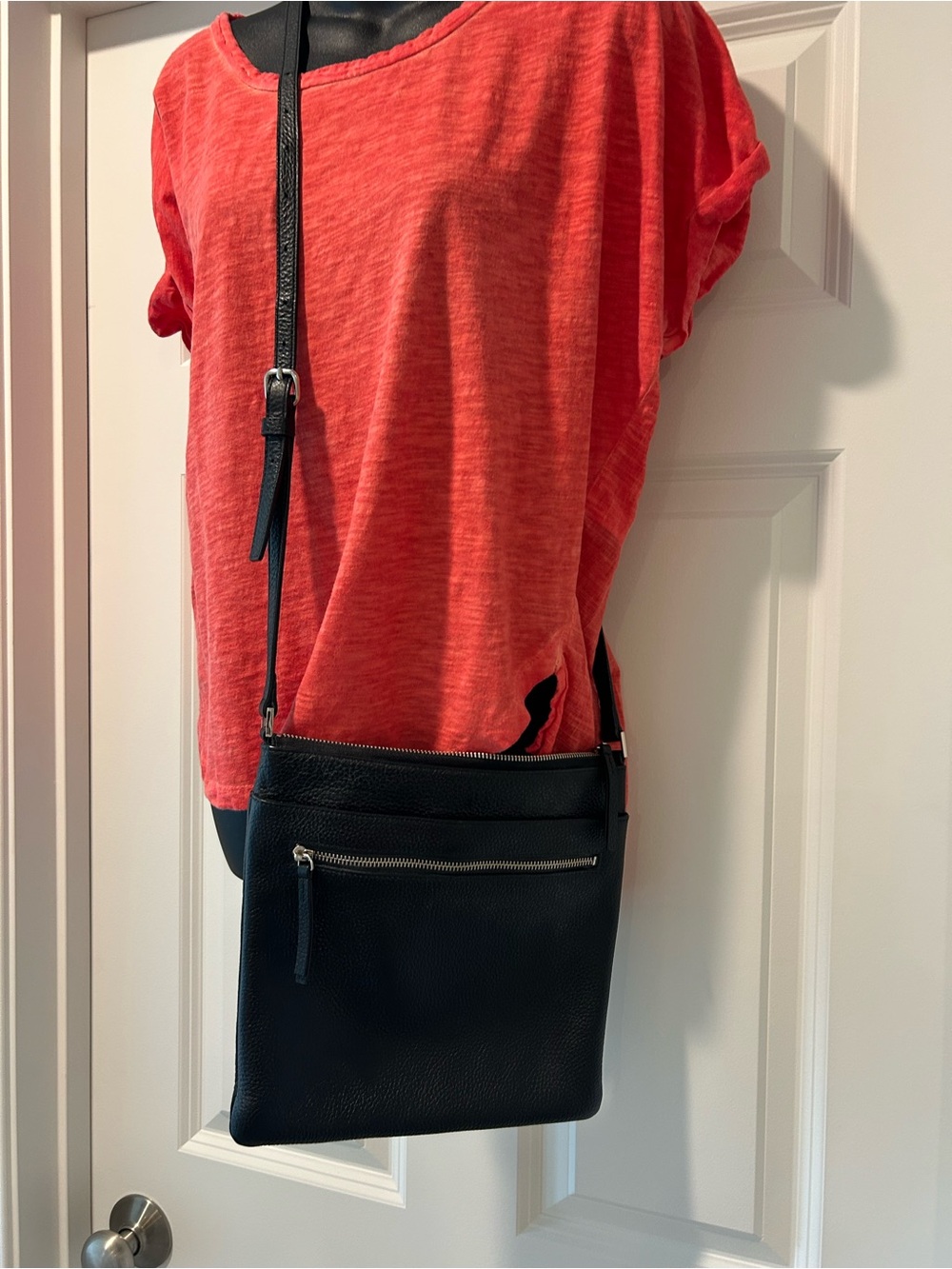 Black Leather Crossbody Bag